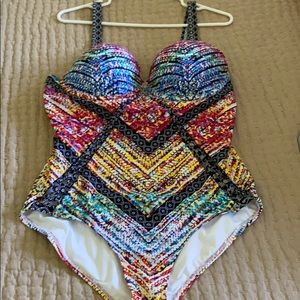 Multi colored swim suit